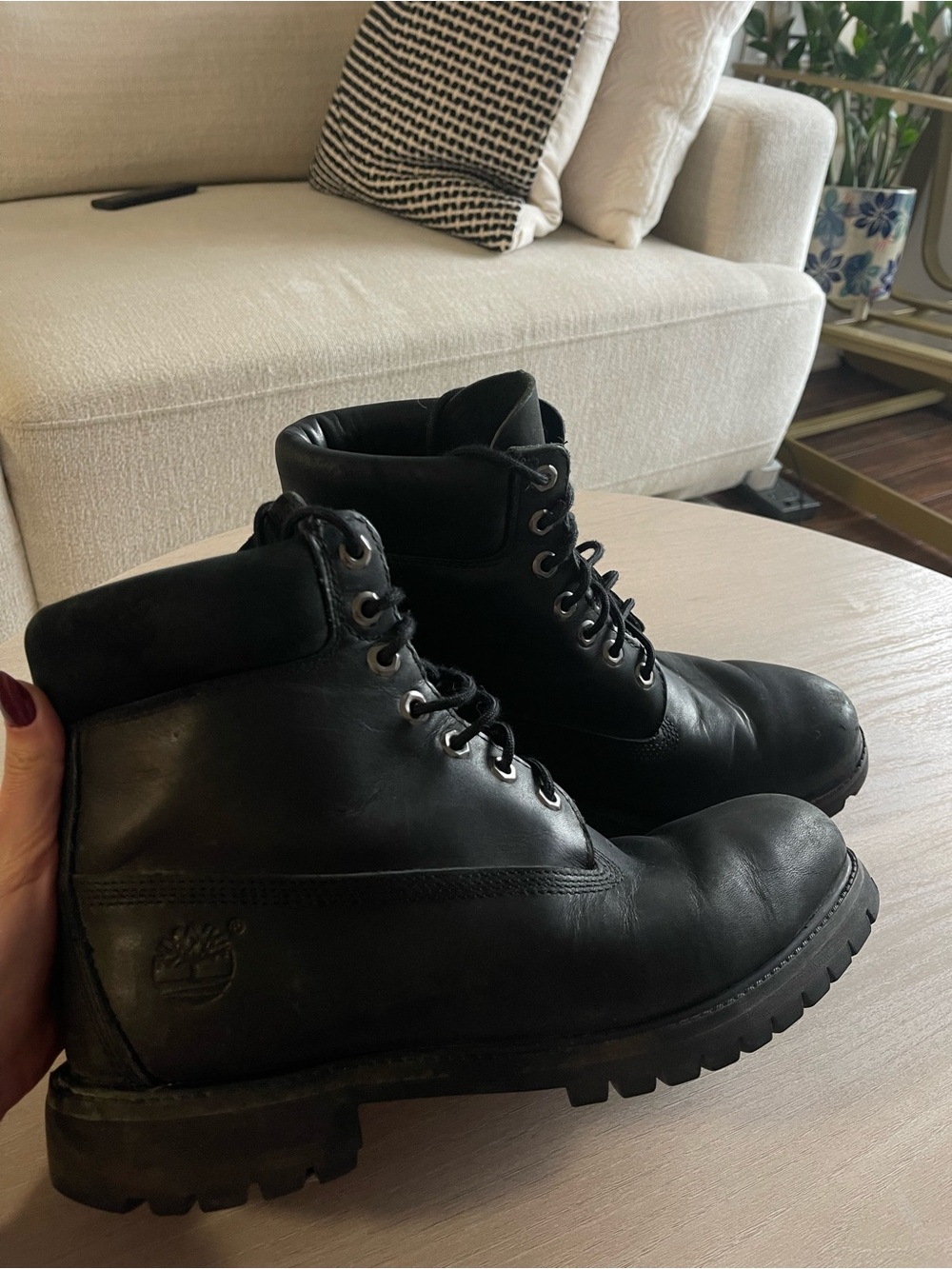 Timberland Men’s Black Leather Lace-Up Ankle Boots